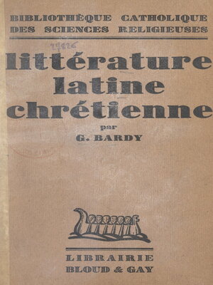 cover image of Littérature latine chrétienne